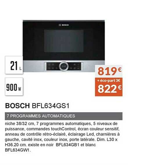 bosch bfl634gs1 7 programmes automatiques