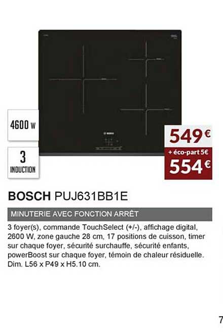 bosch puj631bb1e minuterie avec fonction arrêt