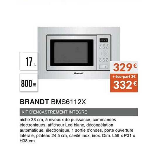brandt bms6112x kit d'encastrement intégré
