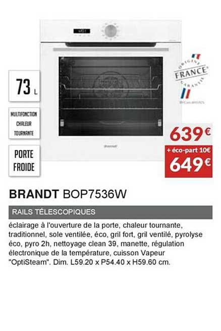 brandt bop7536w rails télescopiques