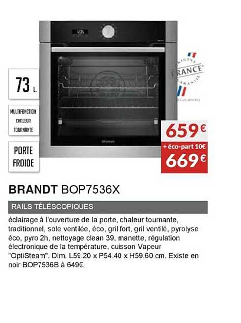 brandt bop7536x rails téléscopiques