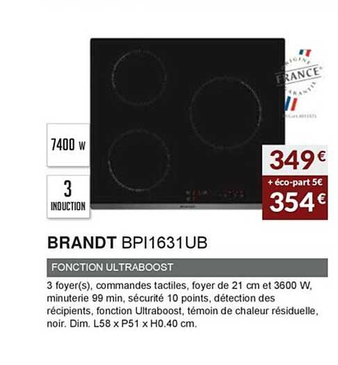 Brandt Bpi1631ub Fonction Ultrasboost