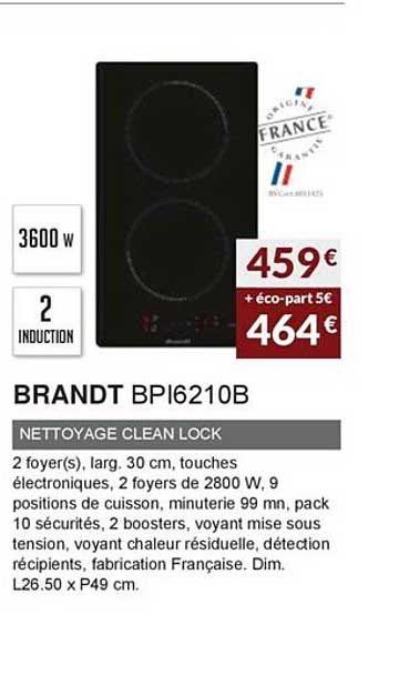 brandt bpi6210b nettoyage clean lock