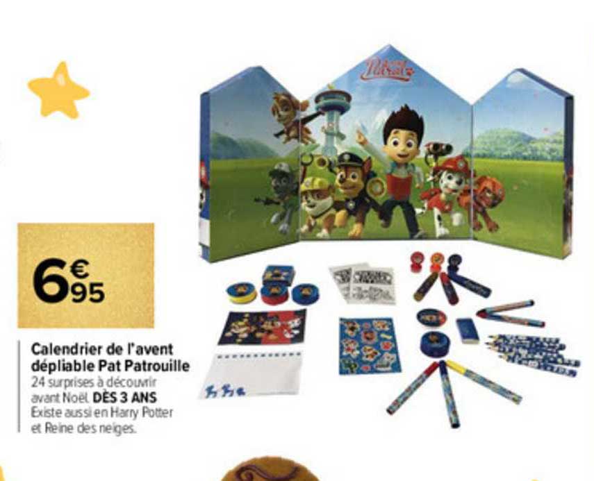 calendrier de l'avent dépliable pat patrouille