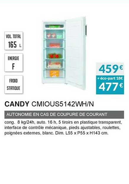 candy cmious5142wh n autonomie en cas de coupure de courant