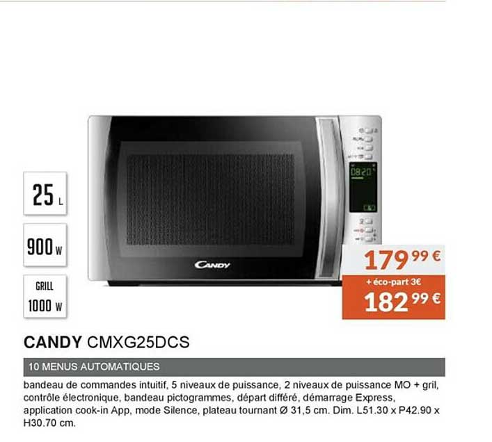 candy cmxg25dcs 10 menus automatiques