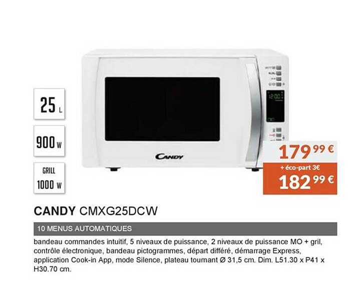 candy cmxg25dcw 10 menus automatiques