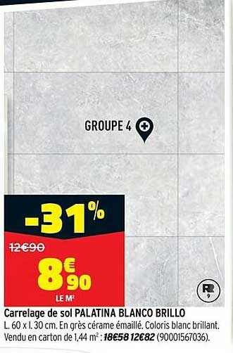 carrelage de sol palatina blanco brillo