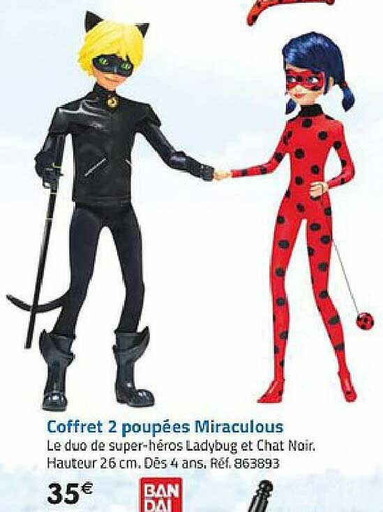 coffret 2 poupées miraculous bandai