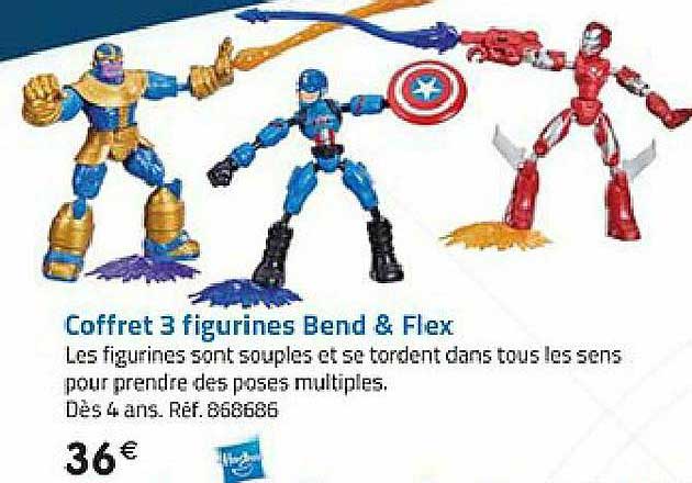 coffret 3 figurines bend & flex hasbro