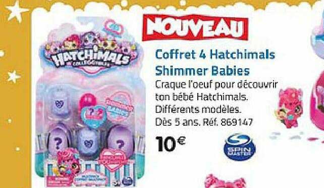 coffret 4 hatchimals shimmer babies