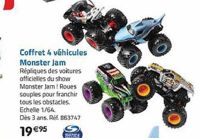 coffret 4 vehicules monster jam