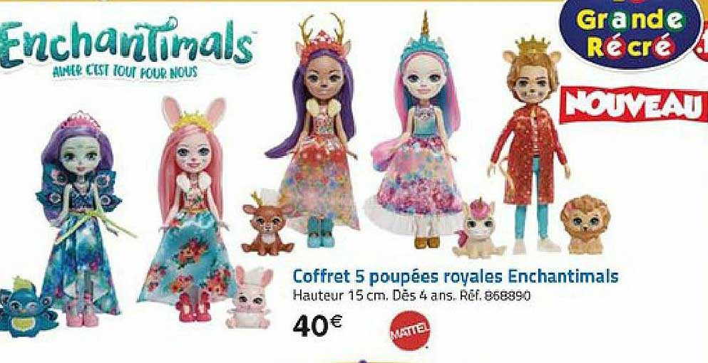 coffret 5 poupées royales enchantimals