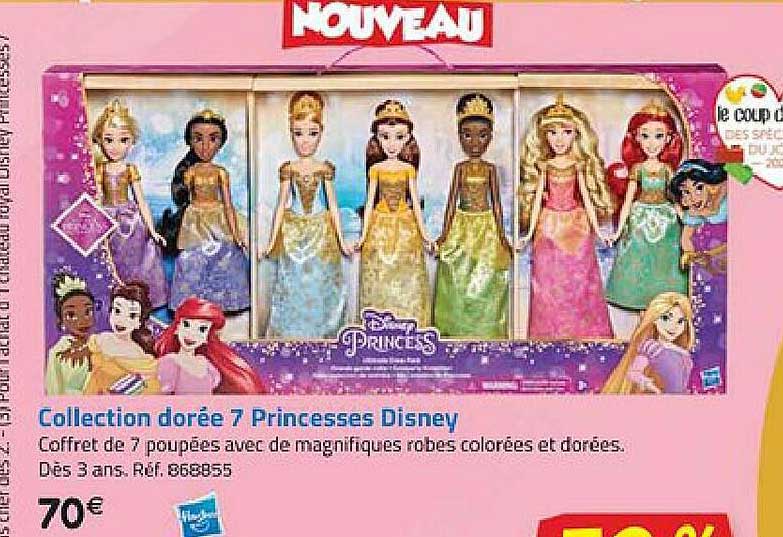 collection dorée 7 princesses disney hasbro