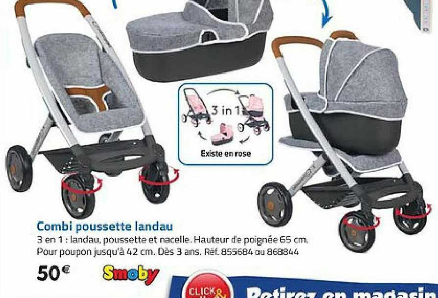 combi pouissette landau smoby