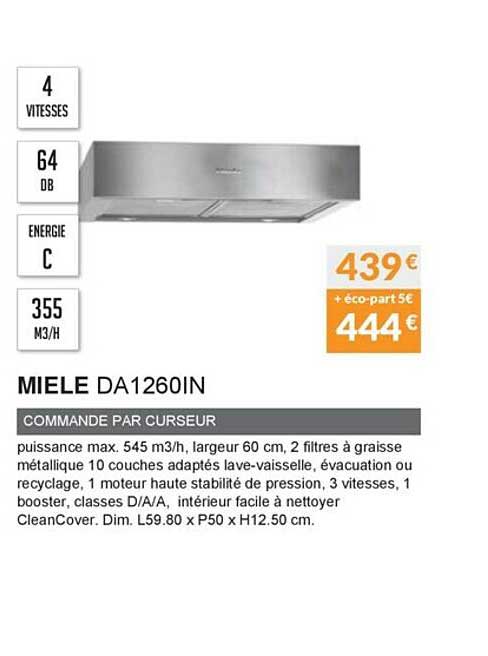 commande par curseur miele da1260in