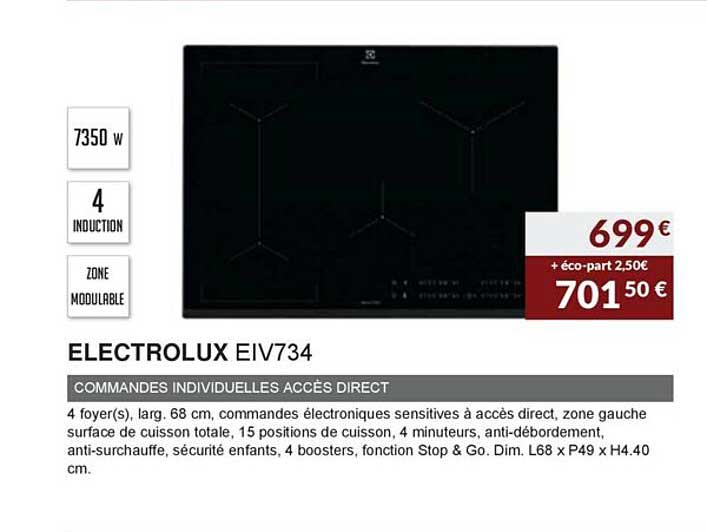 commandes individuelles accès direct electrolux eiv734