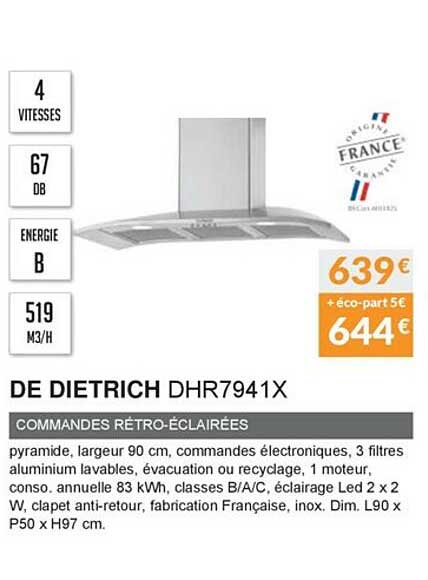 Commandes Rétro-éclairées De Dietrich Dhr7941x
