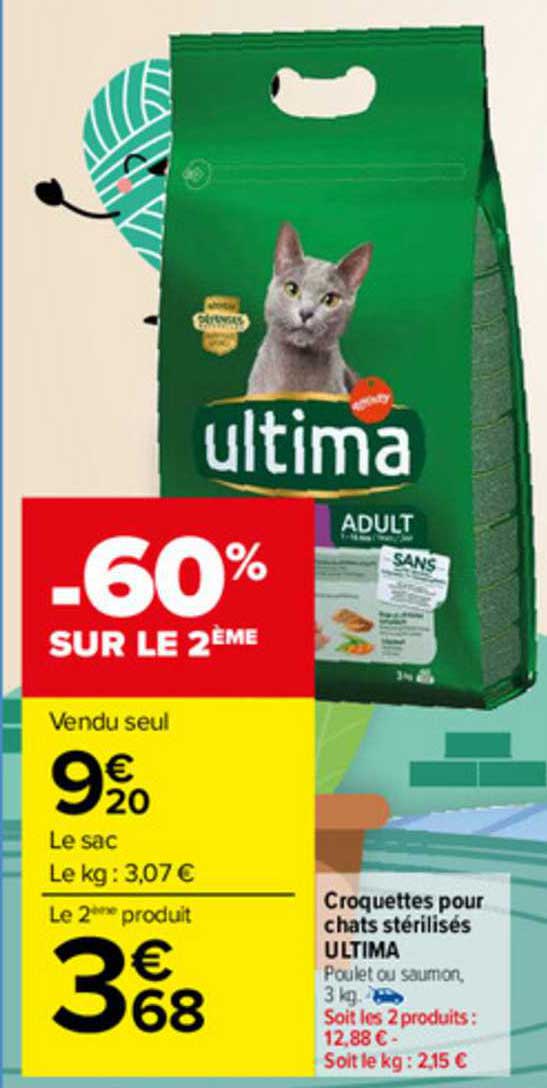 Croquettes Pour Chats Stérilisés Ultima