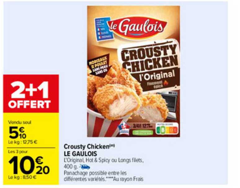 crousty chicken le gaulois