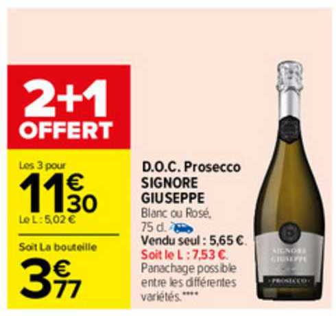 d.o.c. prosecco signore guiseppe