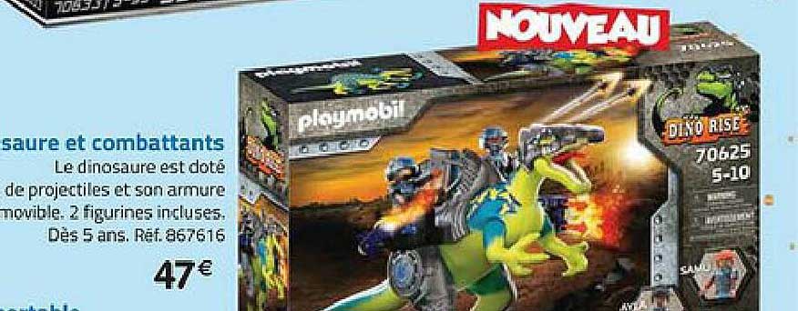 dinosaure et combattants playmobil