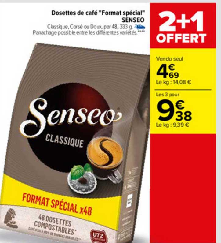 dosettes de café "format spécial" senseo