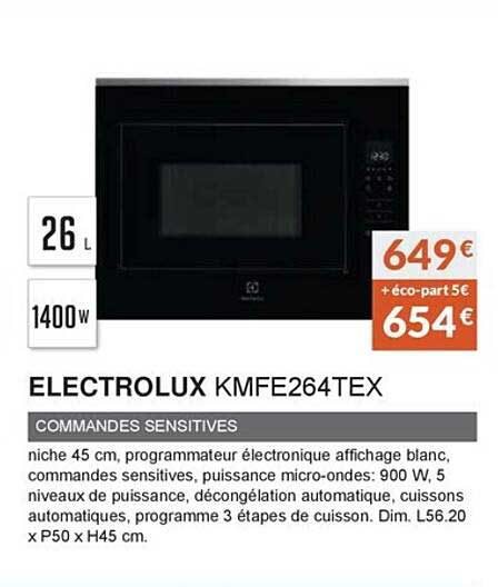 electrolux kmfe264tex commandes sensitives