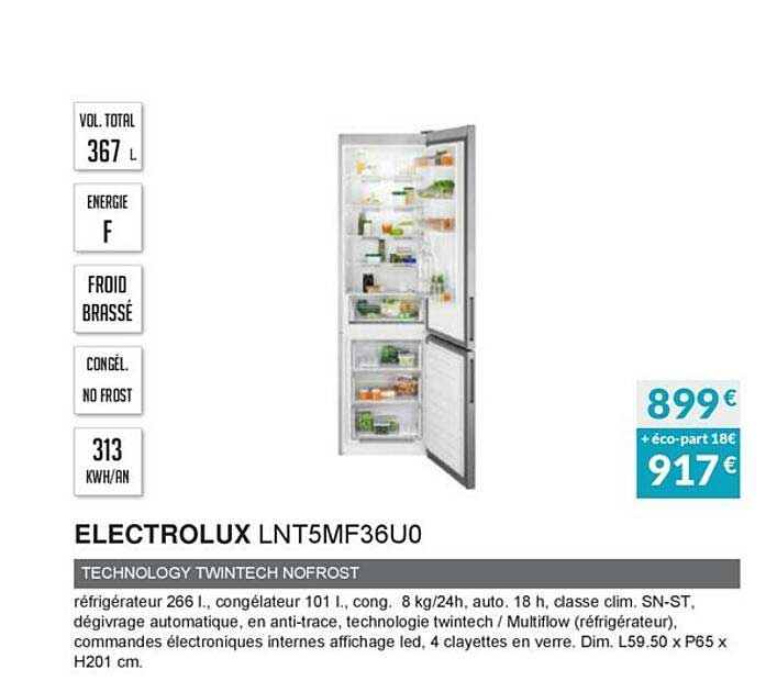 electrolux lnt5mf36u0 technology twintech nofrost