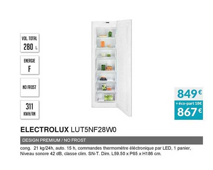 electrolux lut5nf28w0 design premium no frost