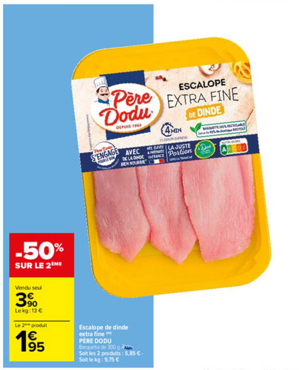 escalope de dinde extra fine père dodu
