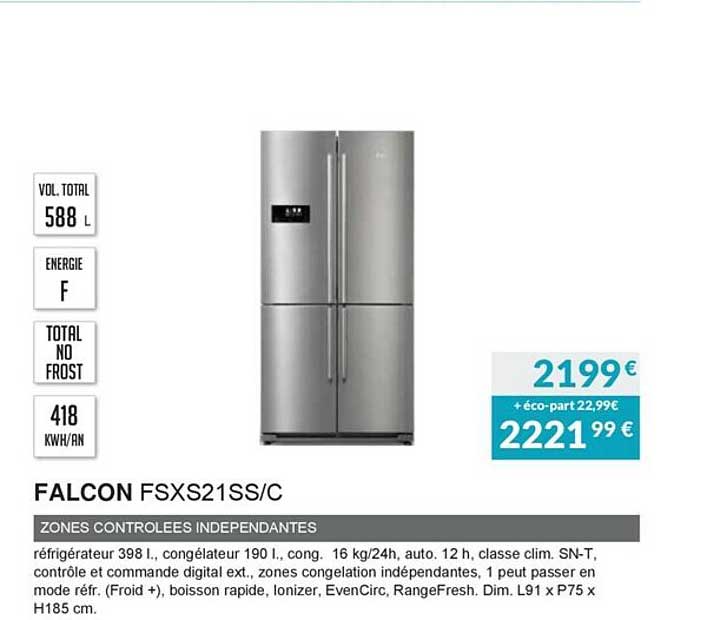 Falcon Fsxs21ss C Zone Contrôlées Indépendantes