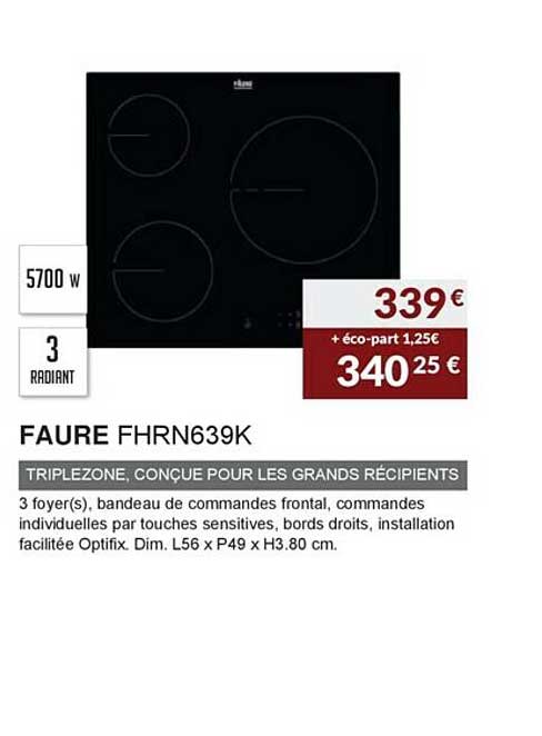 faure fhrn639k triplezone conçue pour les grands récipients