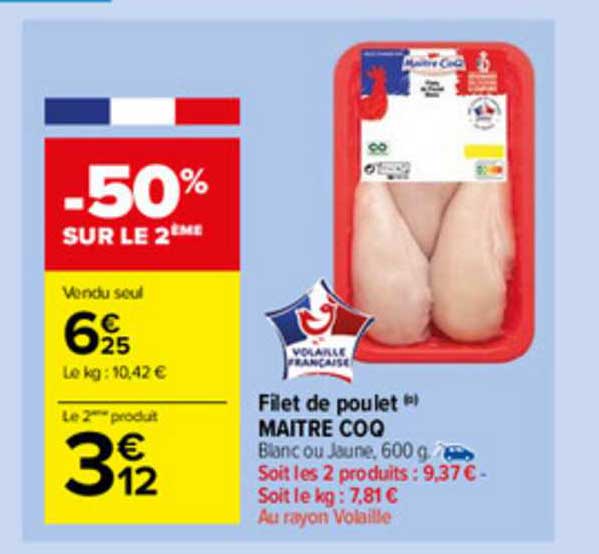 filet de poulet maître coq