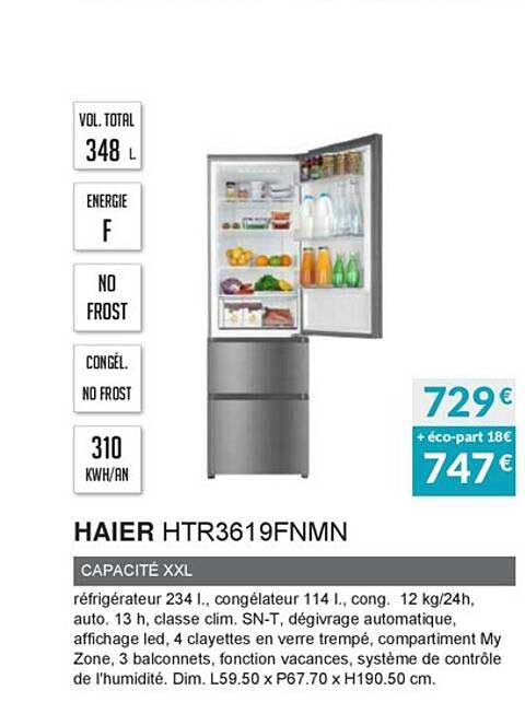 haier htr3619fnmn capacité xxl