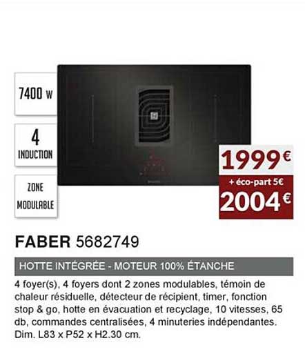 hotte intégrée moteur 100% étanche faber5682749