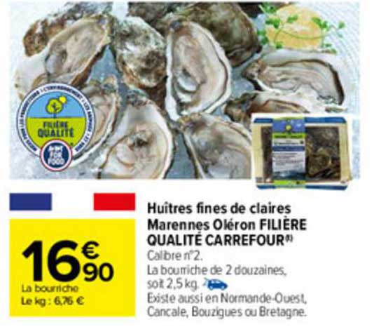 huîtres fines de claires marennes oléron filière qualité carrefour