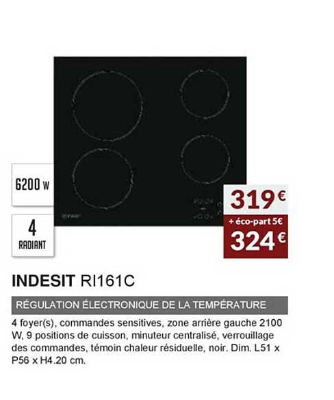 indesit ri161c régulation électronique de la température