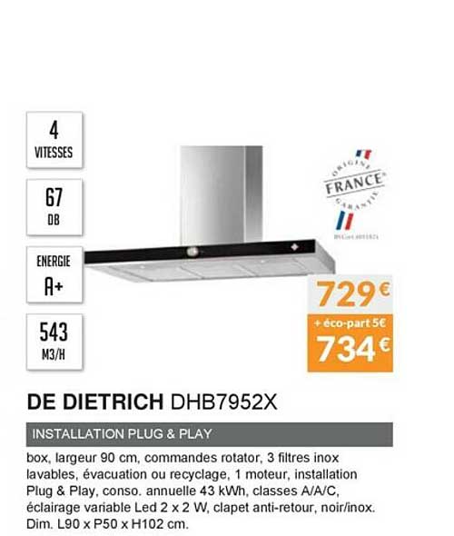 installation plug & play de dietrich dhb7952x