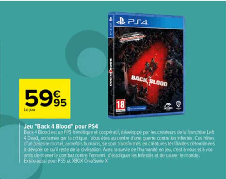 jeu "back 4 blood" pour ps4