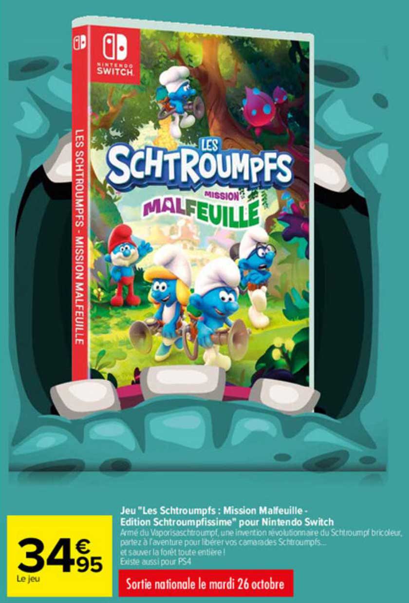 jeu "les schtroumpfs : mission malfeuille - édition schthroumpfissime" pour nintendo switch