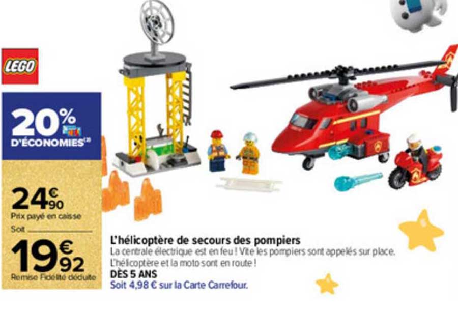 L'hélicoptère De Secours Des Pompiers Lego