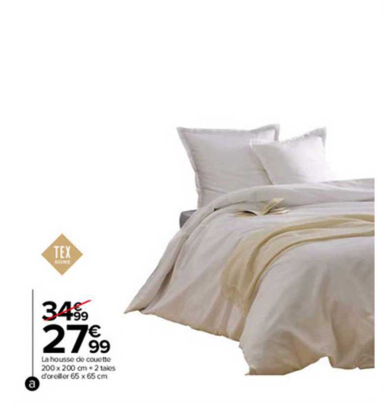 la housse de couette 200 x 200 cm + 2 taies d'oreiller 65 x 65 cm tex home