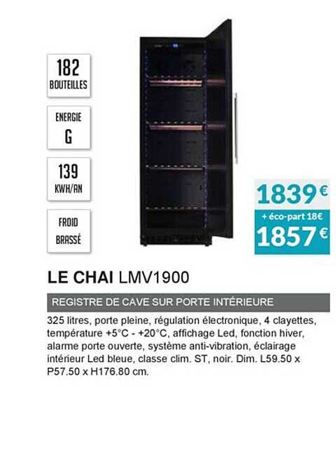 le chai lmv1900 registre de cave sur porte intérieure