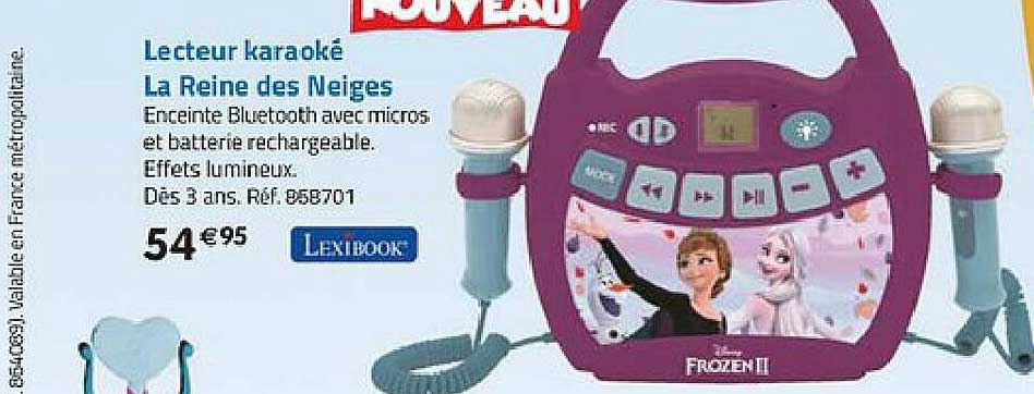 lecteur karaoké la reine des neiges lexibook