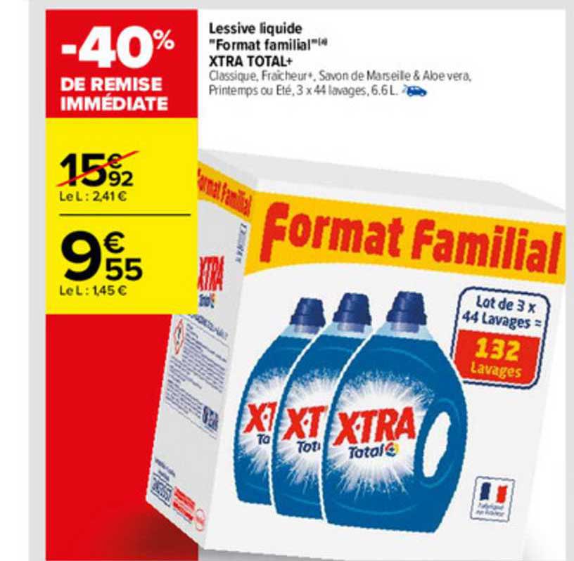 Lessive Liquide "format Familial" Xtra Total+