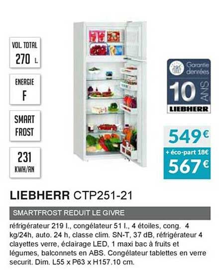 liebherr ctp251-21 smartfrost reduit le givre