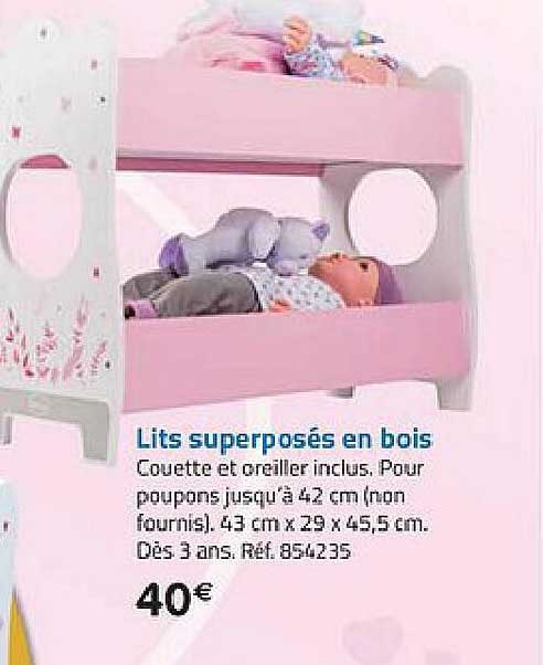 lits superposées en bois