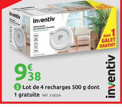 lot de 4  recharges 500 g dont 1 gratuite inventiv