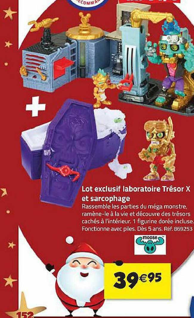 lot exclusif laboratoire trésor x et sarcophage moose